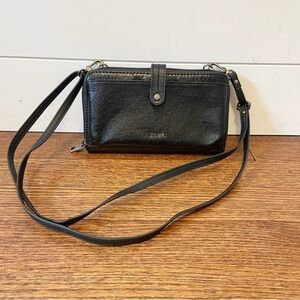 The Sak | Black Phone Wallet Crossbody Leather Purse Adjustable Straps